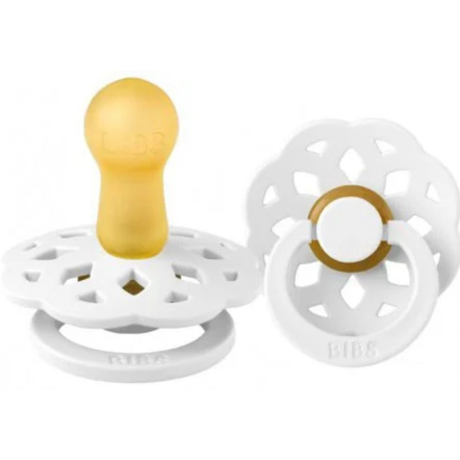 Bibs Boheme Natural Rubber Pacifier White 0-6 Months