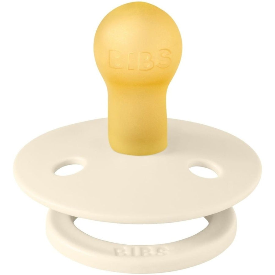 Bibs Studio Colour Block Rubber Pacifier 6+ Months Ivory & Steel Blue