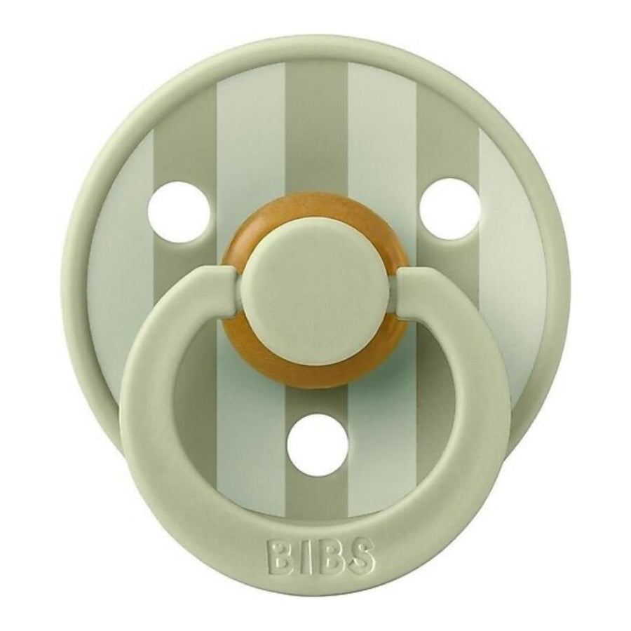 Bibs Studio Colour Block Rubber Pacifier Sage 6-12 Months