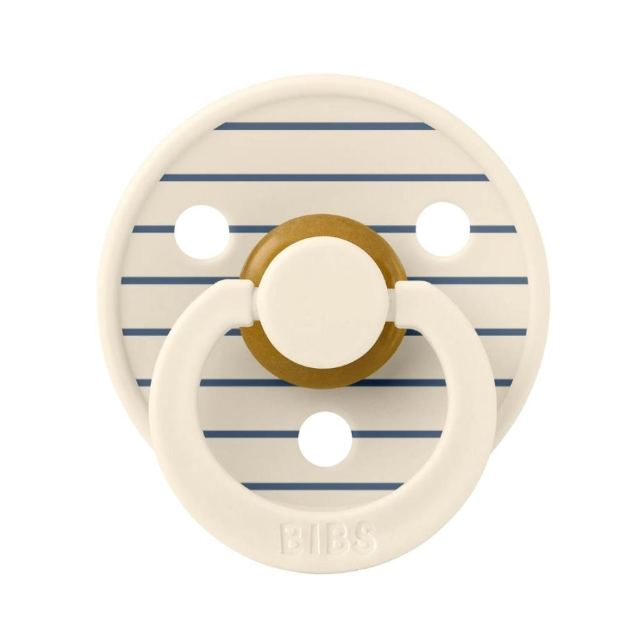 Bibs Studio Colour Pin Rubber Pacifier Ivory Steel 0-6m