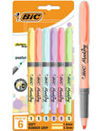 BIC Highlighter Grip Pastel Highlighter Pens with Adjustable