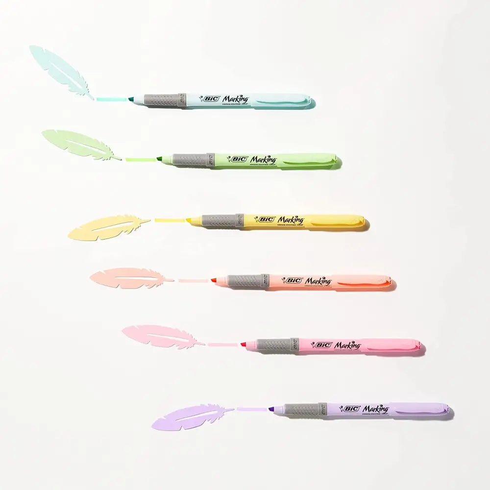 BIC Highlighter Grip Pastel Highlighter Pens with Adjustable