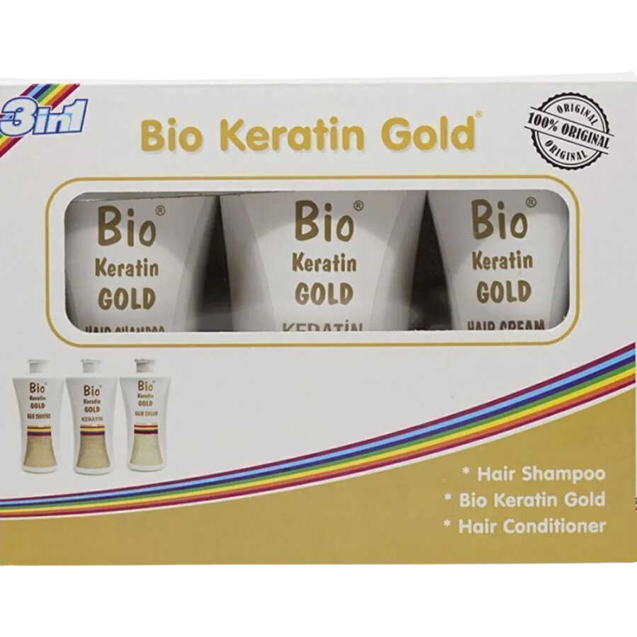Bio Keratin Gold Set Smoothing Hair Care Routine 700 ml