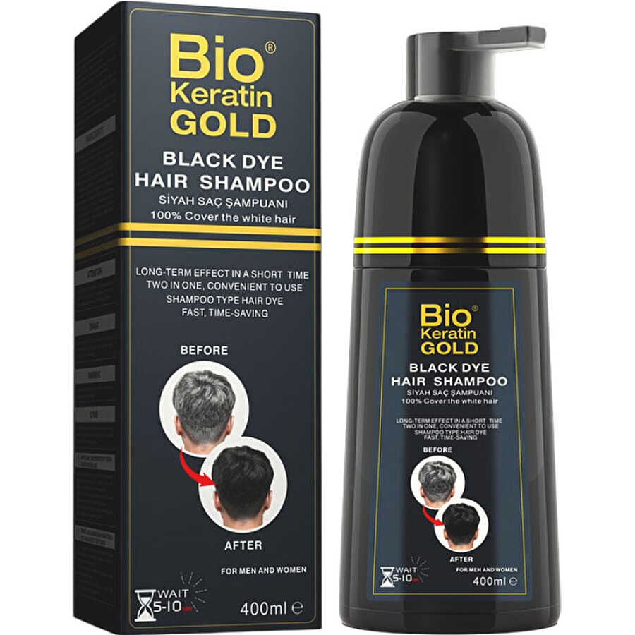 Bio Gold Black Hair Shampoo Color Coverage 400ml