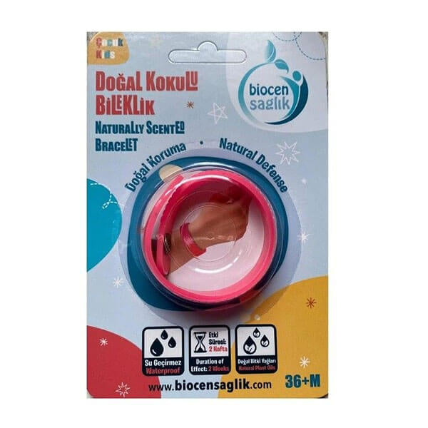 Biocen Natural Mosquito Repellent Wristband for Kids Pink