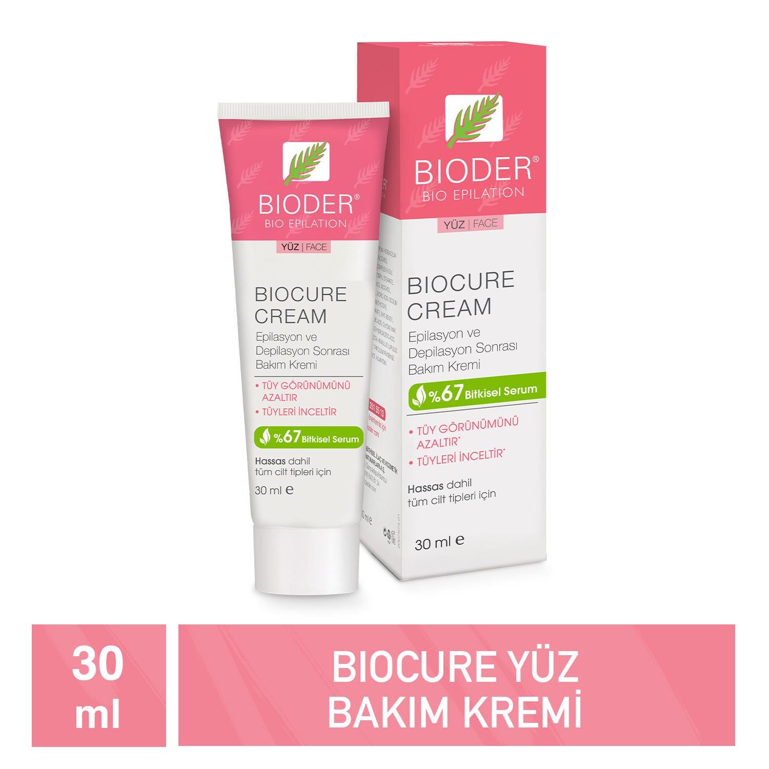 Bioder Biocure Facial Hair Minimizing Cream 30 ml