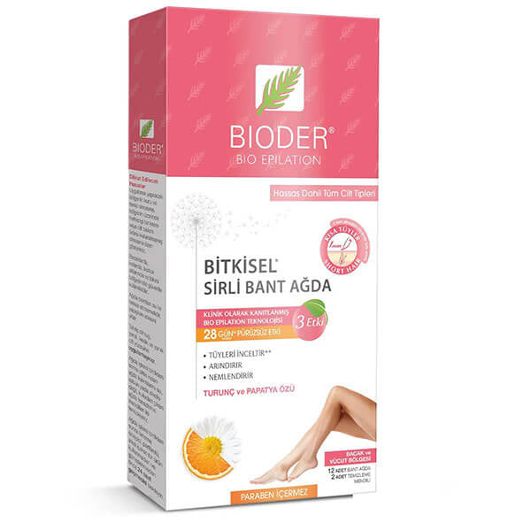 Bioder Wax Strips for Body with Herbal Formula 12-Pack