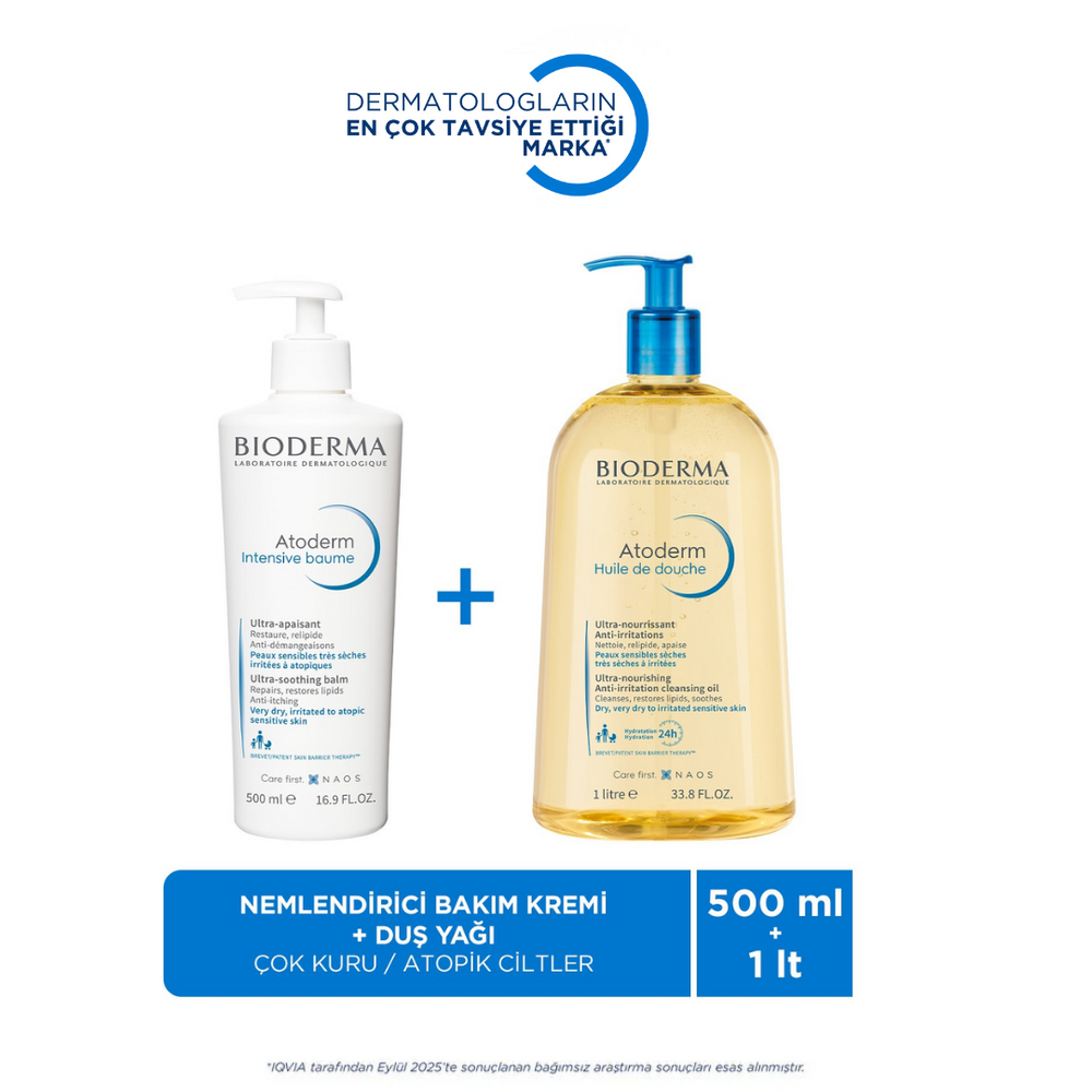 Bioderma Atoderm Shower Oil & Intensive Baume Set 1L + 500ml