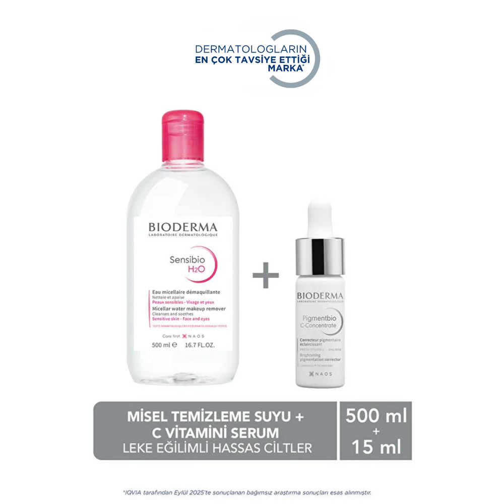 Bioderma Pigmentbio C-Vitamin Night Serum 15ml & Sensibio Micellar 500ml