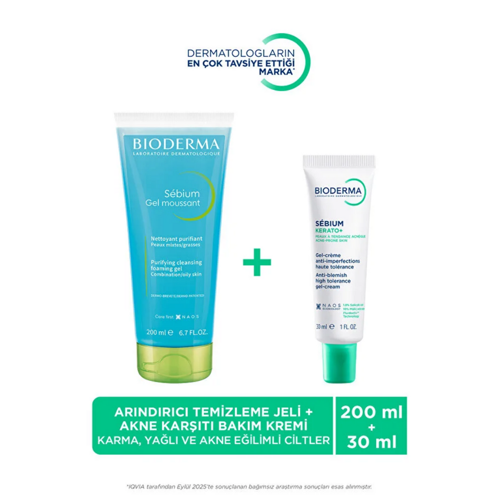 Bioderma Sebium Purifying Cleansing Gel & Kerato Cream Set