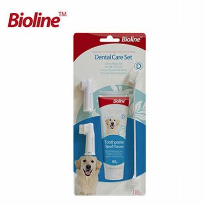 Bioline Beef Flavored Dog Dental Care Set for Fresh Breath 100g