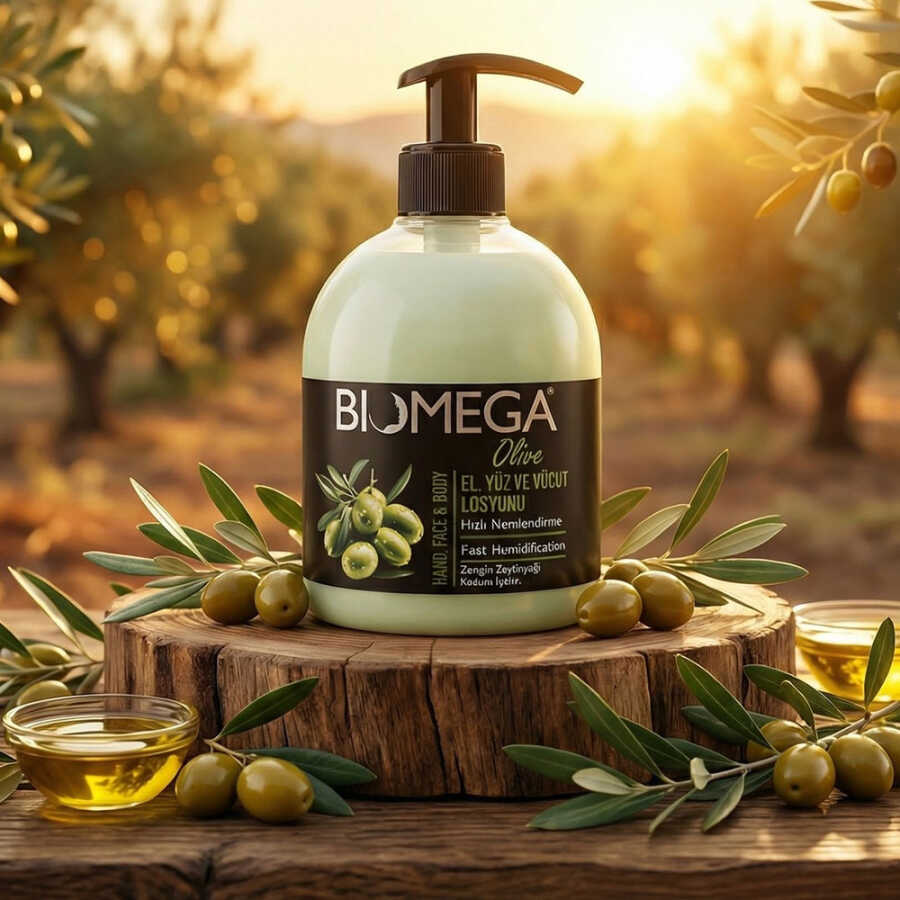 Biomega Olive Oil Hand Face & Body Lotion for Soft Skin 500ml