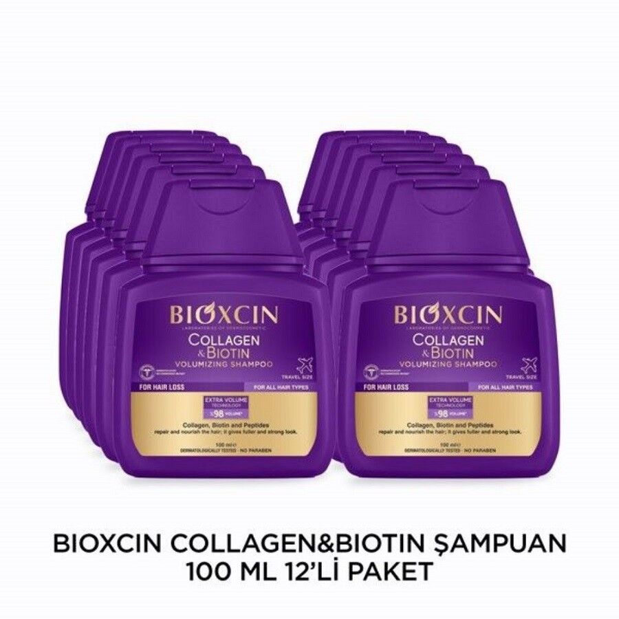 Bioxcin Collagen & Biotin Shampoo for Hair Volume 100 ml 12-Pack