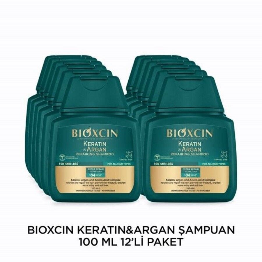 Bioxcin Keratin & Argan Shampoo for Damaged Hair 100 ml 12-Pack