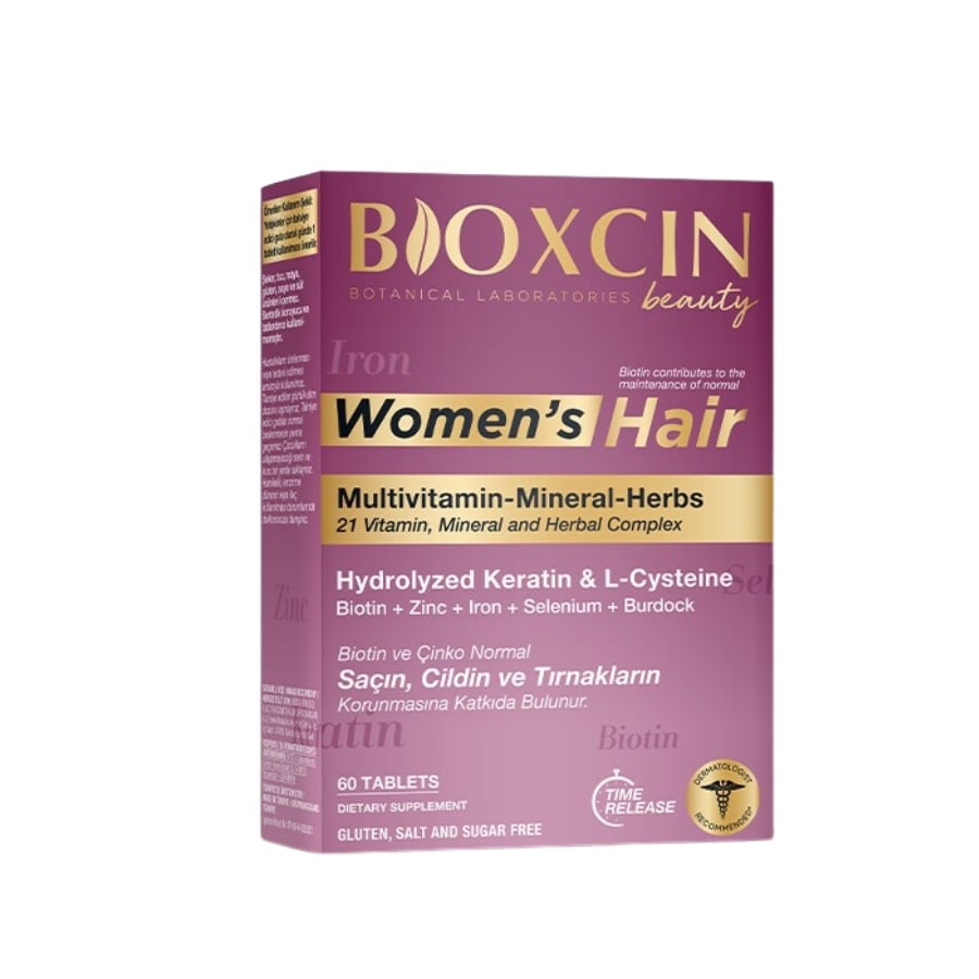 Bioxcin Womens Hair Supplement with Keratin & Biotin 60 Tablets