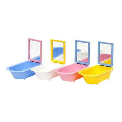 Birdlife Mirrored Bird Bath Tub for Cage Enrichment