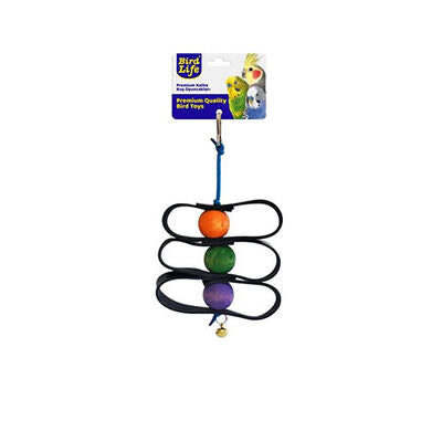 Birdlife Zig Zag Leather Bird Toy with Bell for Mental Stimulation
