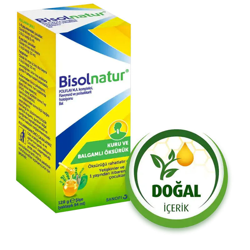 Bisolnatur Herbal Syrup with Honey &amp; Fruit Flavors 128g