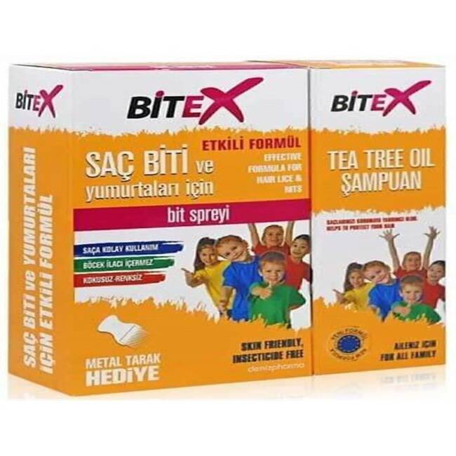 Bitex Lice Spray & Shampoo Kit with Steel Comb (100ml + 150ml)