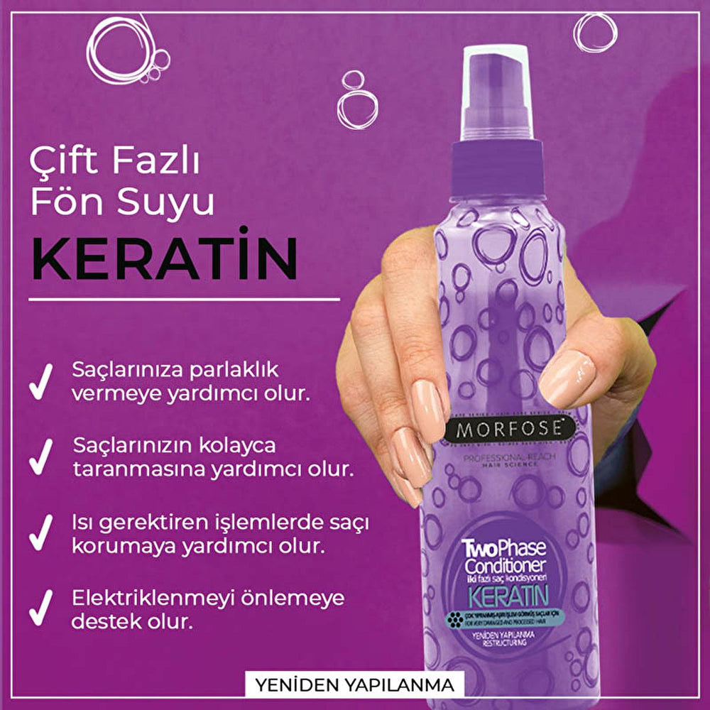 Morfose Keratin Dual-Phase Leave-In Conditioner for Dry Damaged Hair - 7.44 fl oz - Conditioner