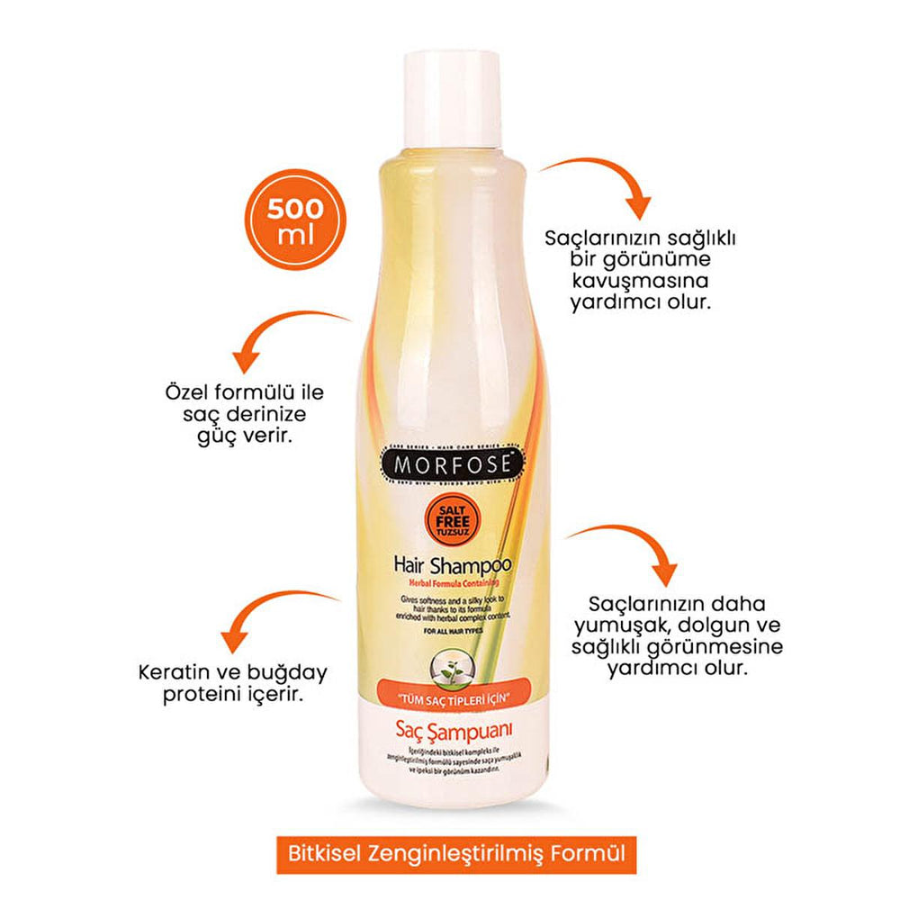 Morfose Herbal Sulfate-Free Shampoo for All Hair Types - 16.91 fl oz, Nourishes & Strengthens Hair - Shampoo