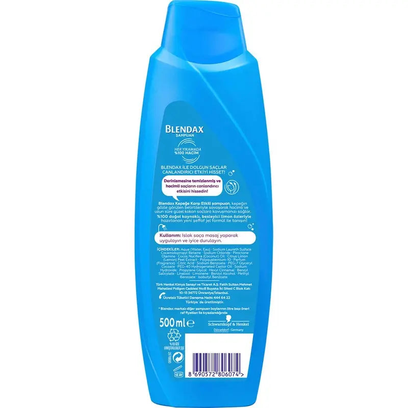 Blendax Lemon Anti-Dandruff Shampoo for Flake-Free Hair 500ml