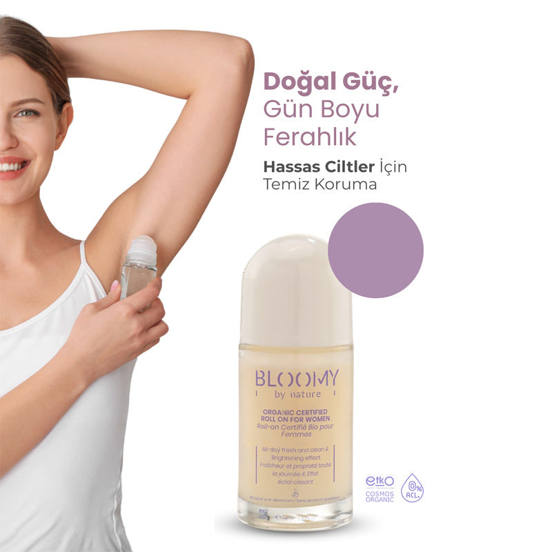 Bloomy By Nature Organic Deodorant Roll-On for Women 50ml