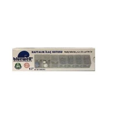 BlueWell Weekly Pill Organizer for Daily Supplement Storage