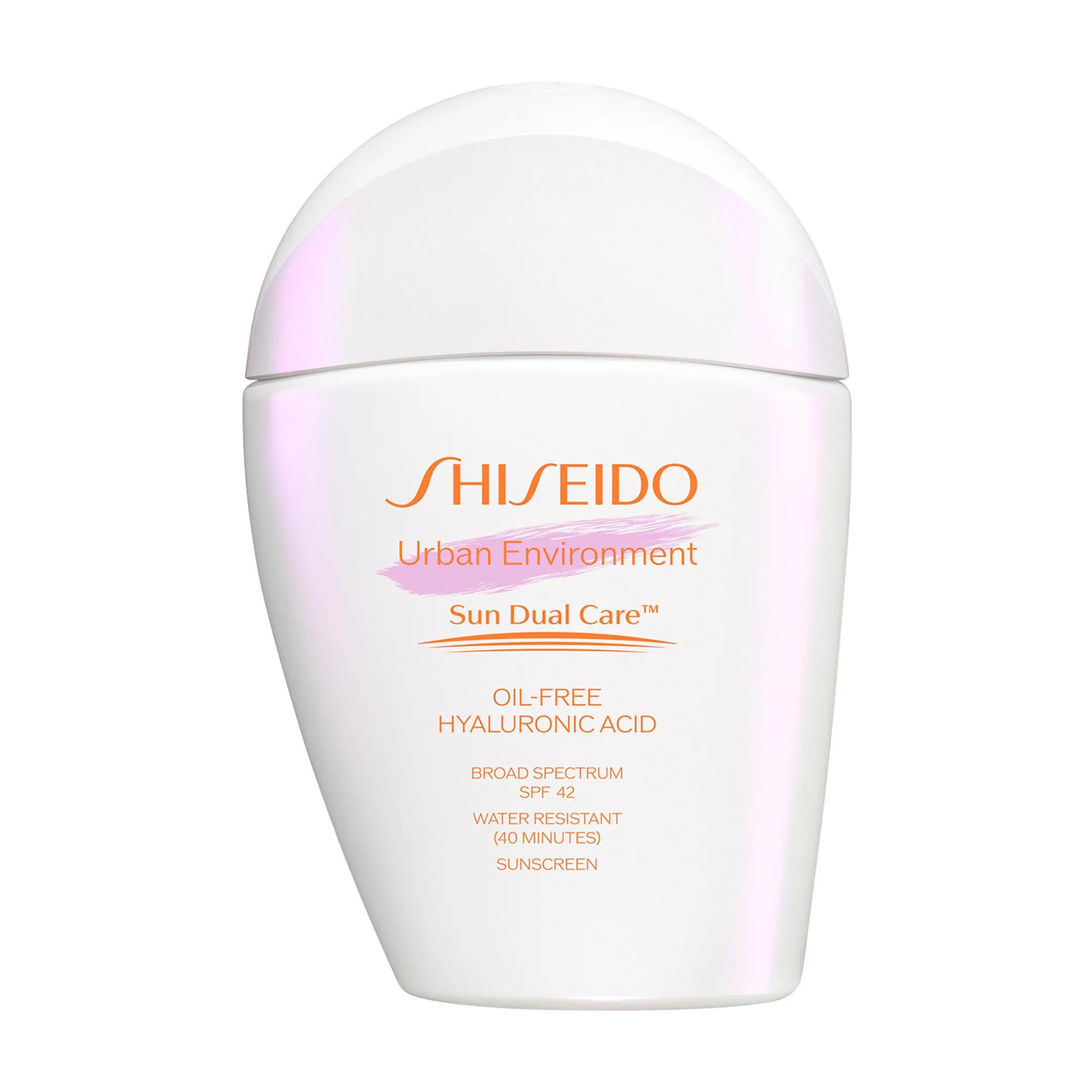 Shiseido Mini Urban Environment Oil-Free SPF 42 Face Sunscreen: Hydrating, Lightweight Sunscreen &amp; Primer with Hyaluronic Acid Shiseido SPF 42 Face Sunscreen: Oil-Free, Hydrating Sun Protection face sunscreen, oil-free sunscreen, sunscreen with hyaluronic acid, daily sunscreen, sunscreen primer, broad spectrum sunscreen, sunscreen for oily skin, non-comedogenic sunscreen, SPF 42 sunscreen, lightweight sunscreen, sunscreen, SPF, UVA protection, UVB protection, hyaluronic acid, oil-free, non-comedogenic, face
