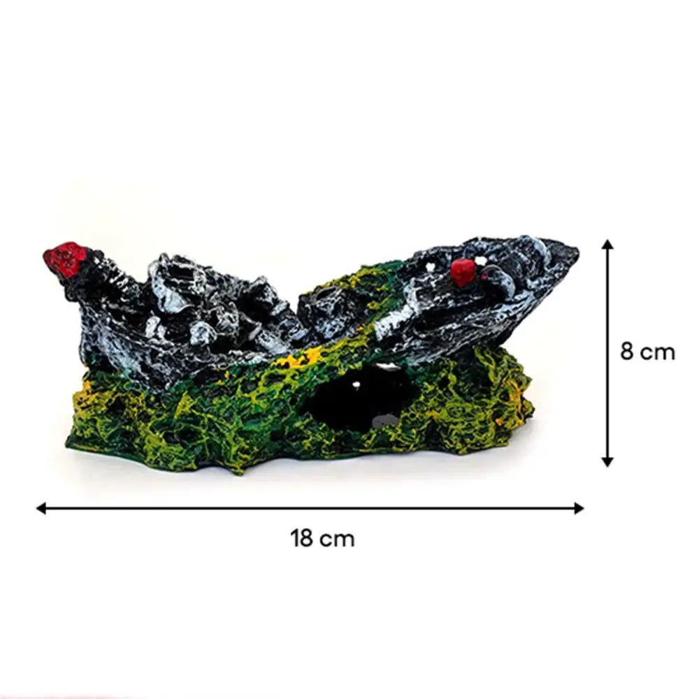 Bonisa Sunken Ship Aquarium Decor with Net Detail 18cm