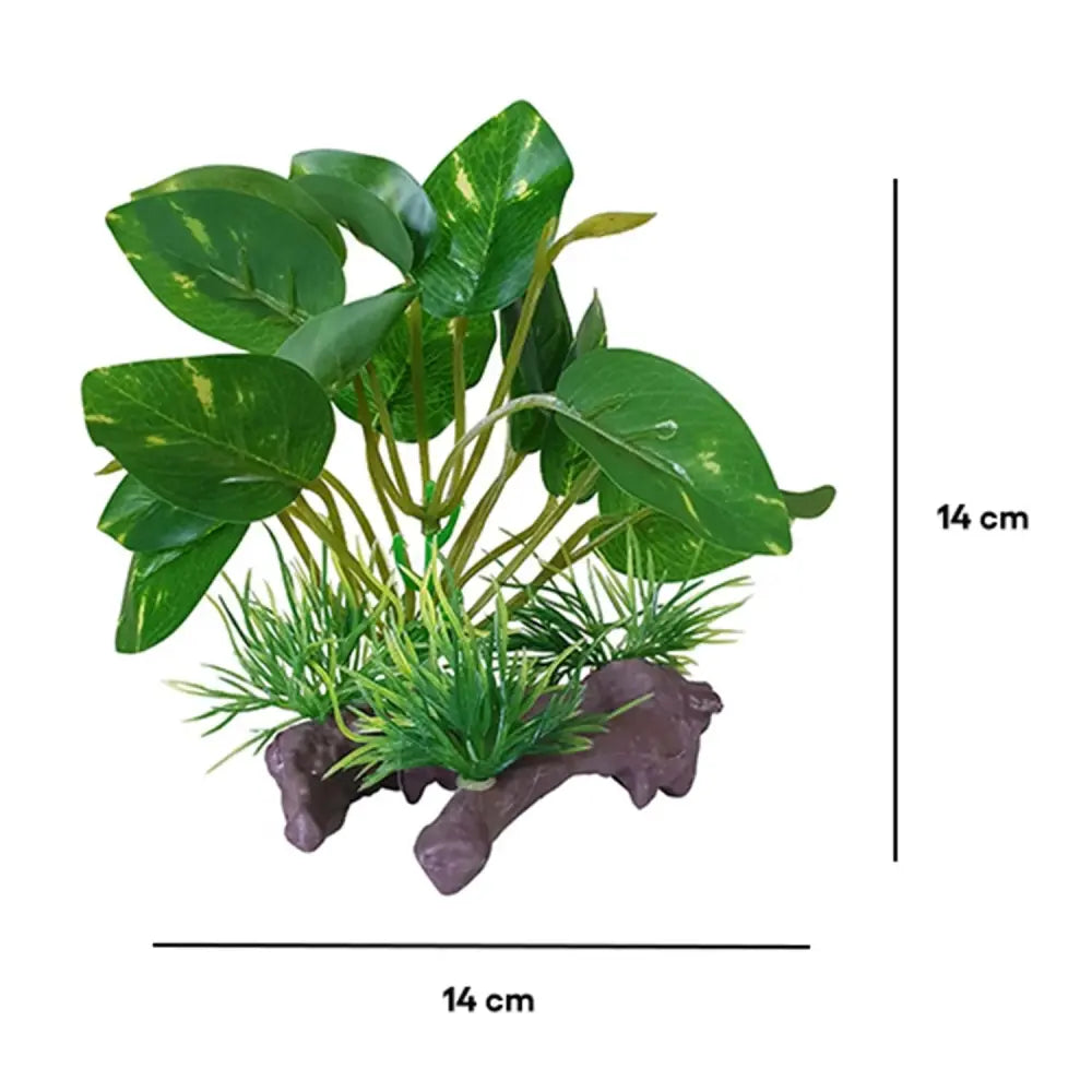Bonisa BNS-3802 Plastic Aquarium Plant Decor 14 x 14 cm