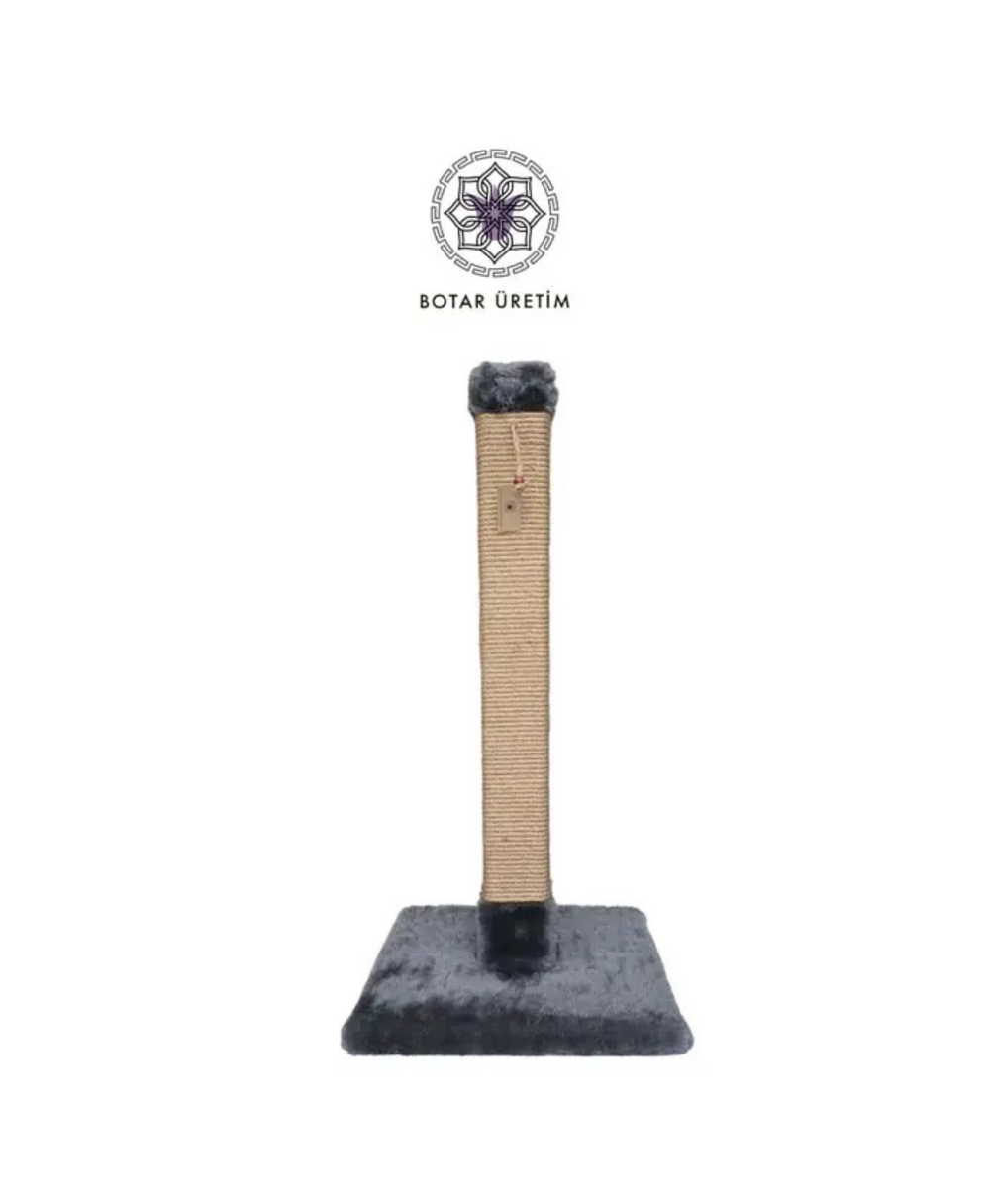 Botar Square Cat Scratching Post Durable Jute Anthracite 80 cm