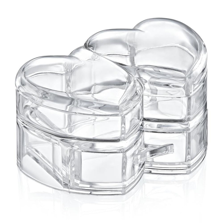 Box Up Heart Lid Jewelry Box Clear Organizer 10.5x15.5x10cm