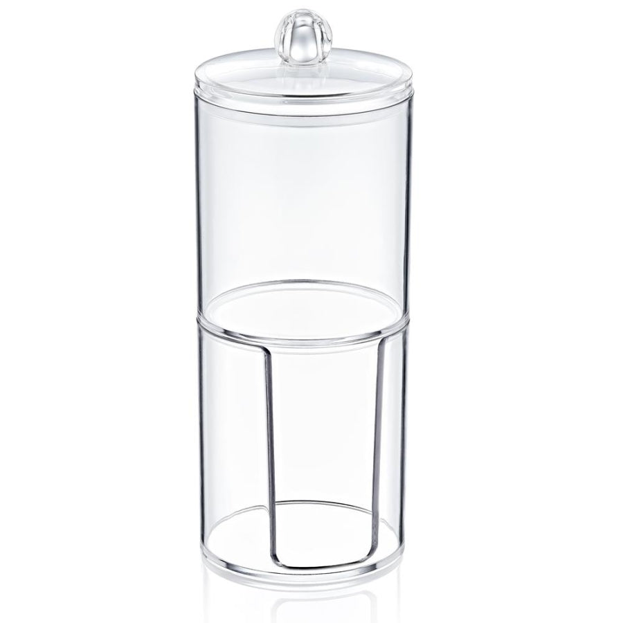Box Up Clear Double Tier Cotton Pad and Swab Holder 19cm