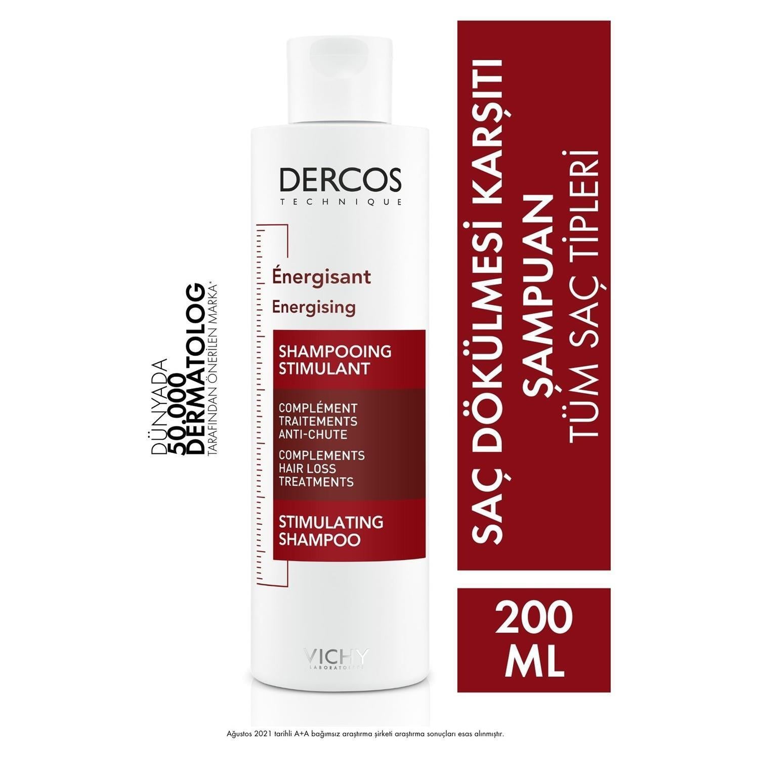 Vichy Dercos Energising Anti-Hair Loss Shampoo - Strengthens Hair, Reduces Shedding, 200ml Vichy Dercos Anti-Hair Loss Shampoo - Strengthens & Volumizes anti-hair loss shampoo, Vichy Dercos shampoo, energizing hair care, reduce hair shedding, hair strengthening shampoo, hair loss solution, volumizing shampoo, gentle shampoo, daily hair care, hair growth stimulation