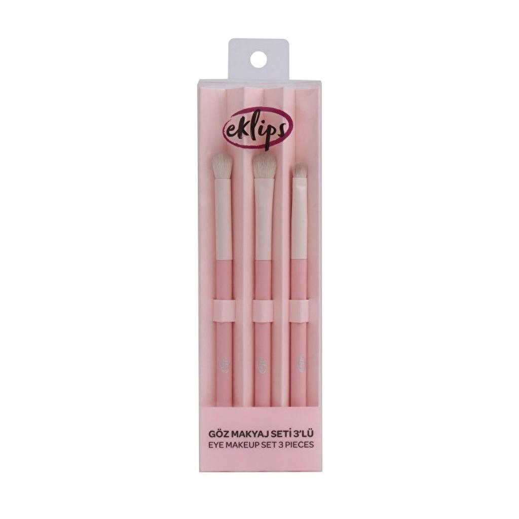 Eklips 3-Piece Eye Makeup Brush Set for Precise Blending