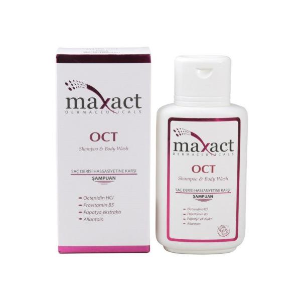 Maxact OCT Sensitive Shampoo & Body Wash 250ml - Gentle for Sensitive Skin, Convenient 2-in-1 Cleansing - Shampoo