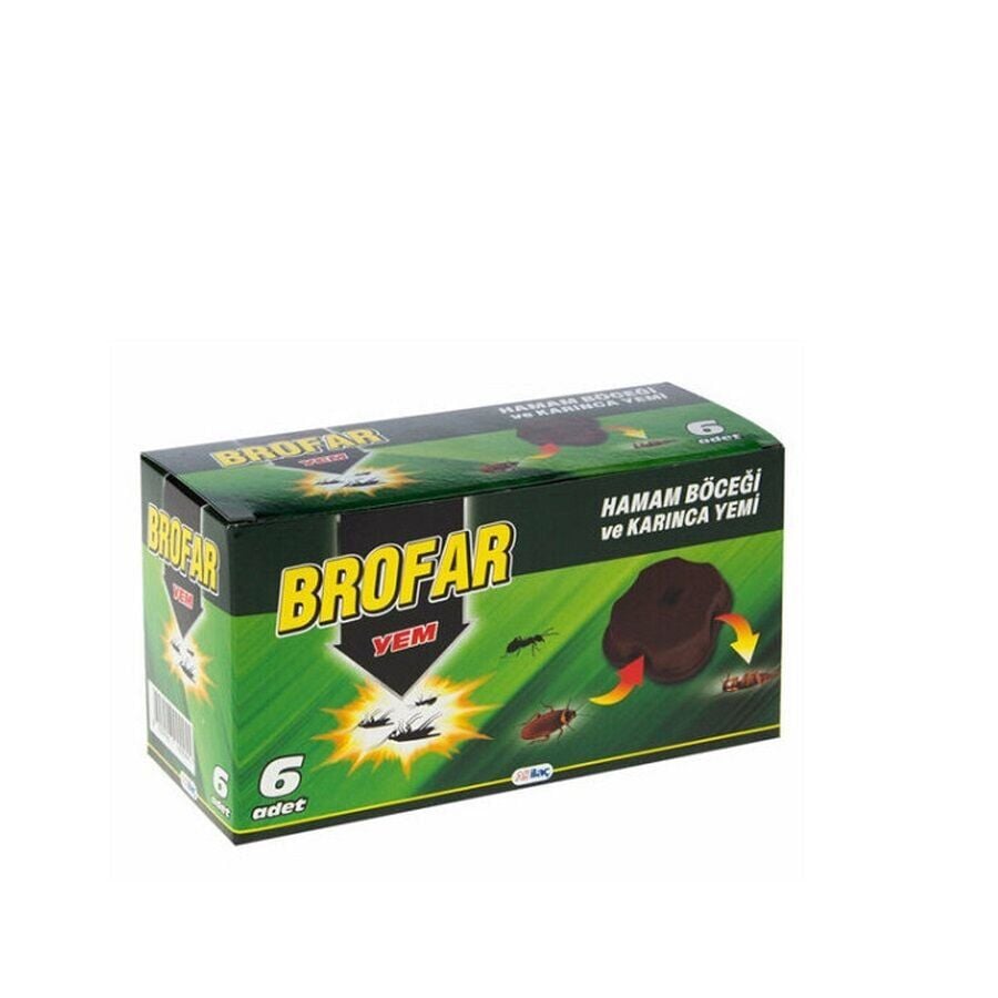 Brofar Cockroach and Ant Bait Tablets Pest Control 6 Count
