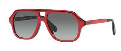 Burberry 4340 3963/11 Red Square Frame Sunglasses 50mm