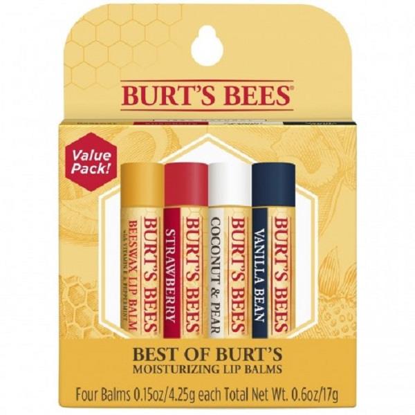 Burts Bees Moisturizing Lip Balm Set Natural Care 4 Pack
