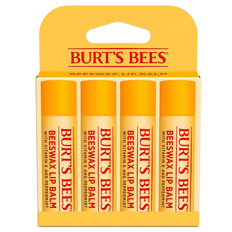 Burts Bees Beeswax Lip Balm Peppermint Refresh 4.25g 4-Pack