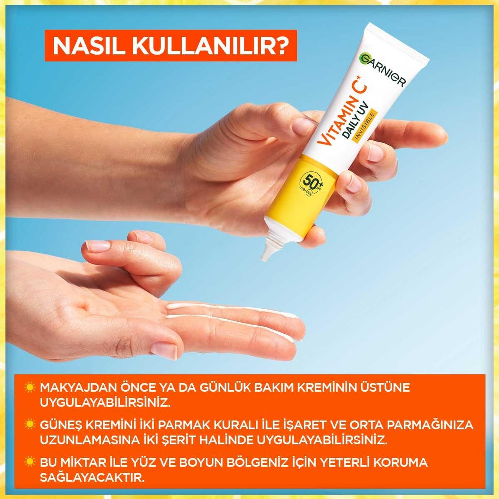 Garnier Daily Sunscreen Face Cream SPF50+ - Vitamin C Enriched, Vegan, Dermatologically Tested - 1.35 fl oz - Face Cream