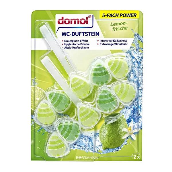 Domol Toilet Cleaning Block - Lemon Freshness Scent, Long-Lasting Fragrance, Limescale Prevention, 110g Domol Toilet Cleaning Block - Lemon Freshness & Limescale Prevention toilet cleaning block, lemon scented toilet freshener, limescale prevention toilet cleaner, long-lasting toilet fragrance, easy toilet cleaning solution, Domol WC Kokusu Klozet Blok Limon Ferahlığı, toilet hygiene, bathroom freshness, cleaning products, household cleaners