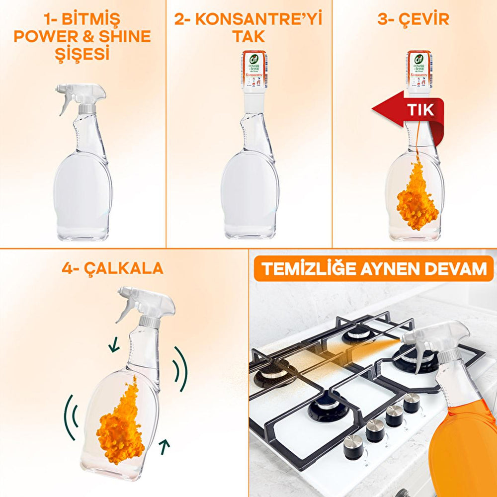 Cif Cif Power & Shine Concentrate - Refillable Kitchen Cleaning Solution with Cleanboost Technology - view 4