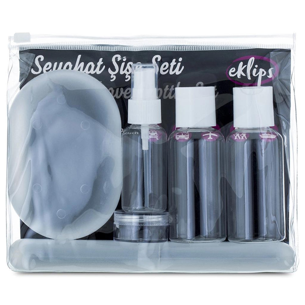 Eklips 6-Piece Travel Bottle Set for Toiletries & Creams