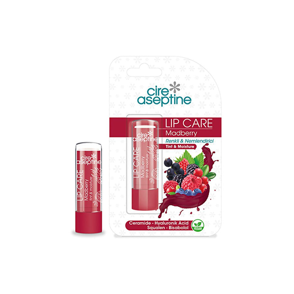 Cire Aseptine Madberry Tinted Lip Care Balm with Hyaluronic Acid & Ceramide - Moisturizing & Nourishing Lip Balm - Lip Balm