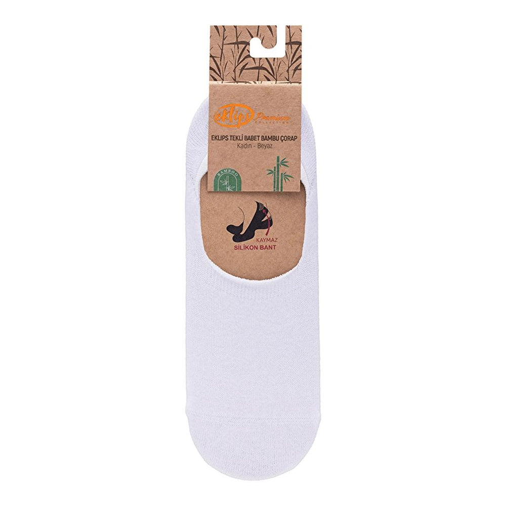 Eklips Single Bamboo No-Show Socks in White