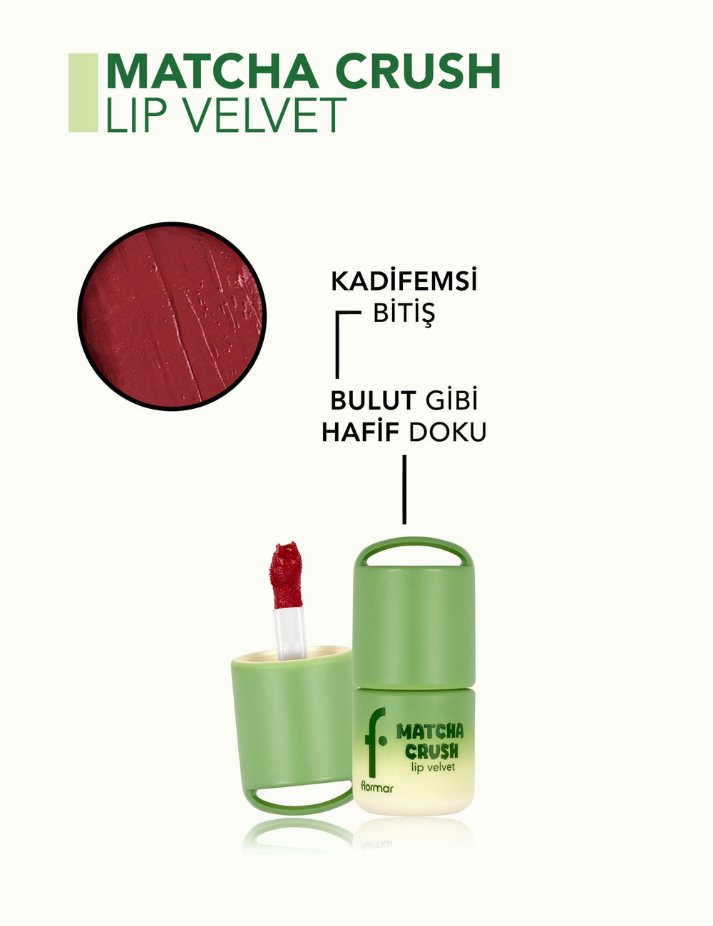 Flormar Matcha Smoothie Lightweight Matte Liquid Lipstick with Moisturizing Care