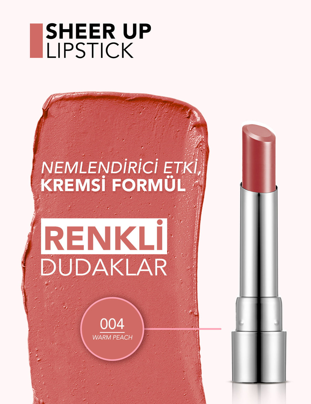 Flormar Sheer Up Moisturizing Lipstick Glossy Finish 3g
