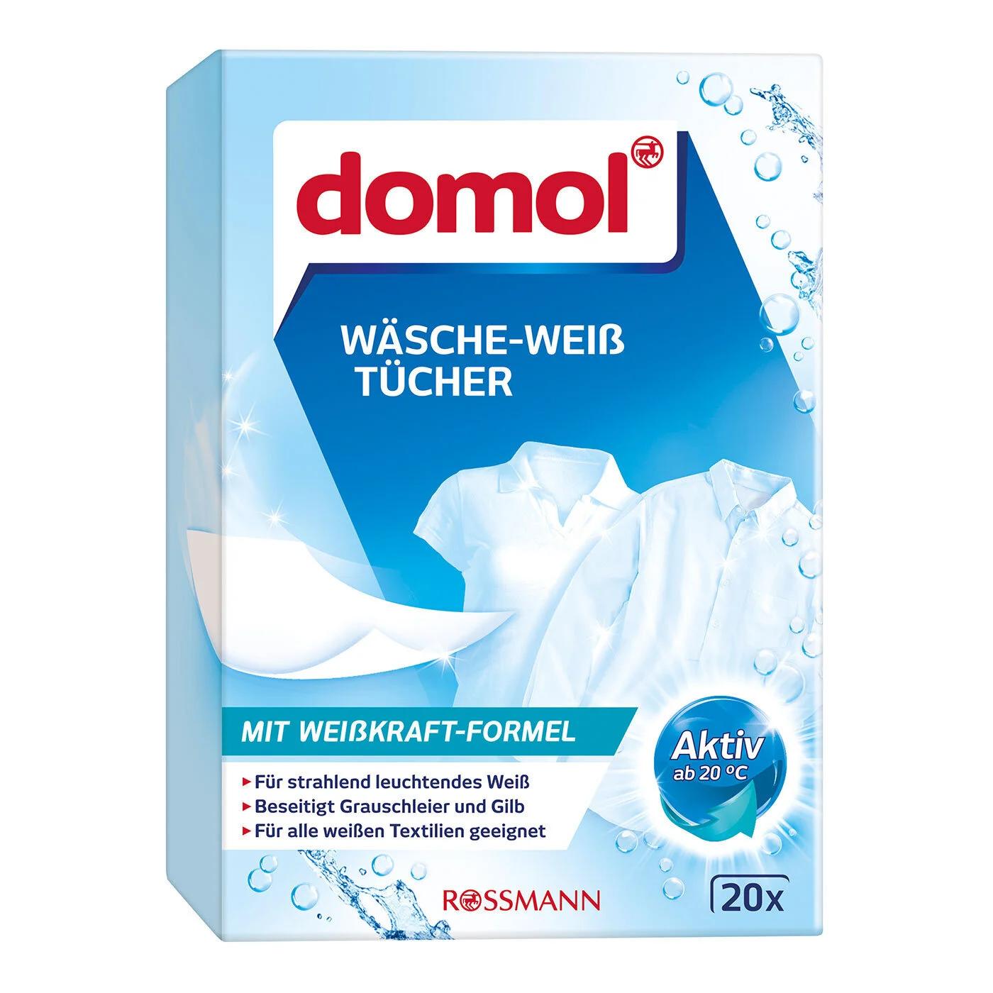 Domol Whitening Laundry Sheets for Brighter Whites 20 pcs